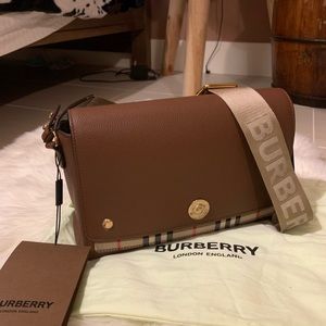 Brand New Burberry check note crossbody bag